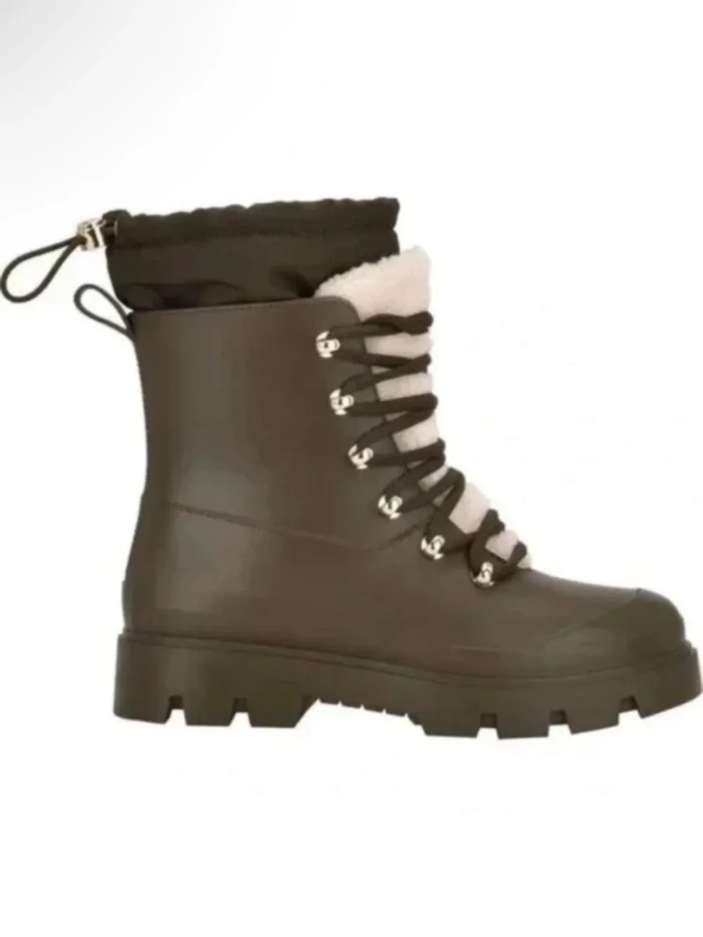 Marc Fisher Freely Lace-Up Lug Sole Boots Dark Green Size 8 NEW in Box NIB